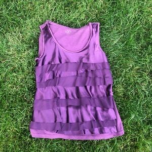 Loft satin ruffles tank